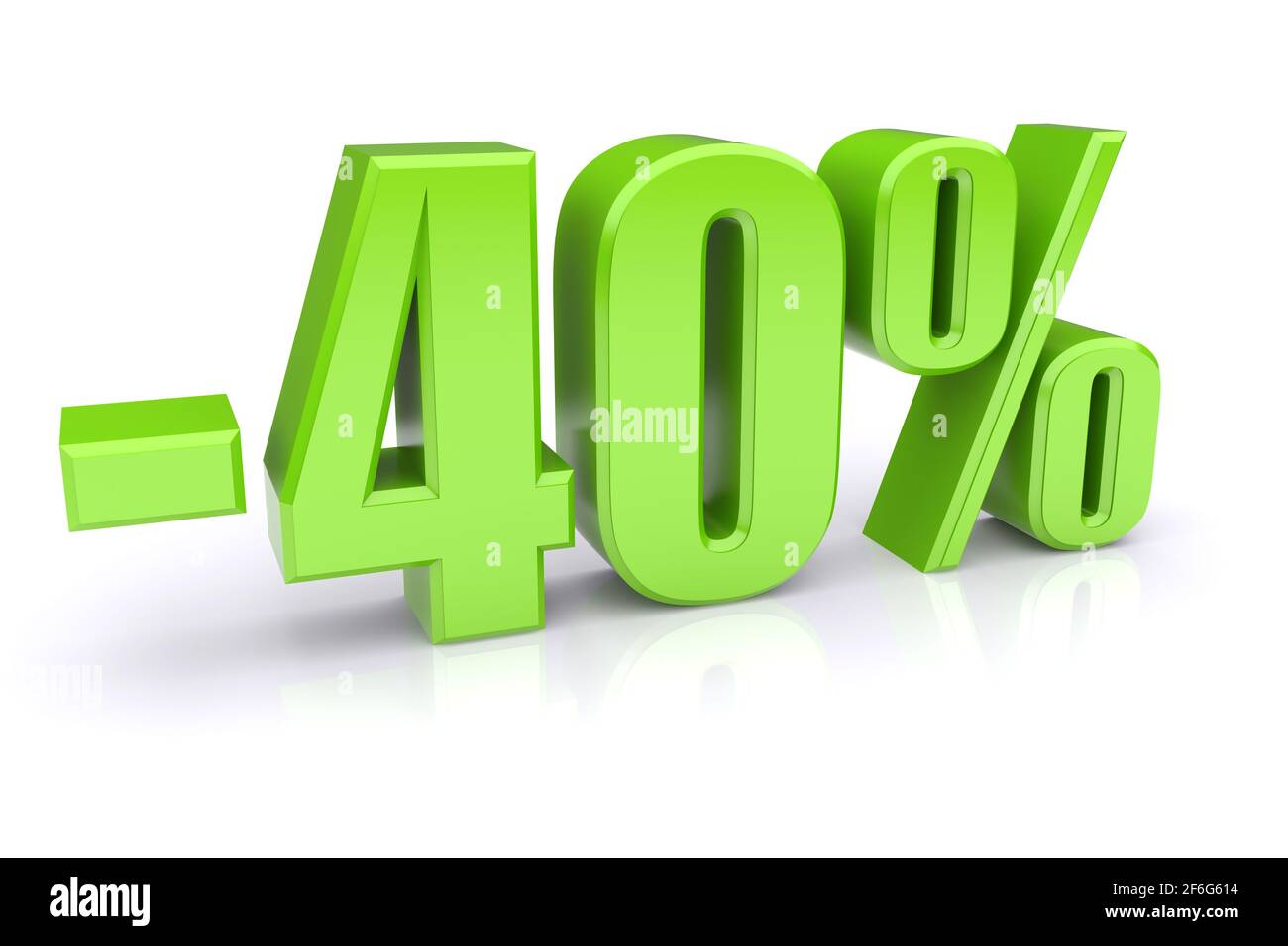 icona di sconto del 40% su sfondo bianco Foto Stock