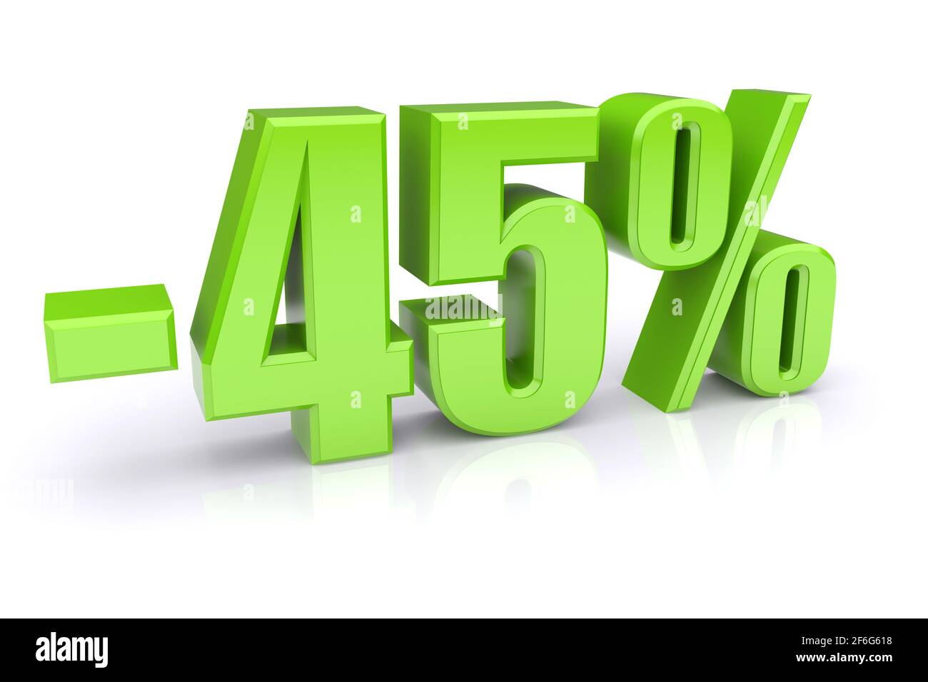 icona di sconto del 45% su sfondo bianco Foto Stock