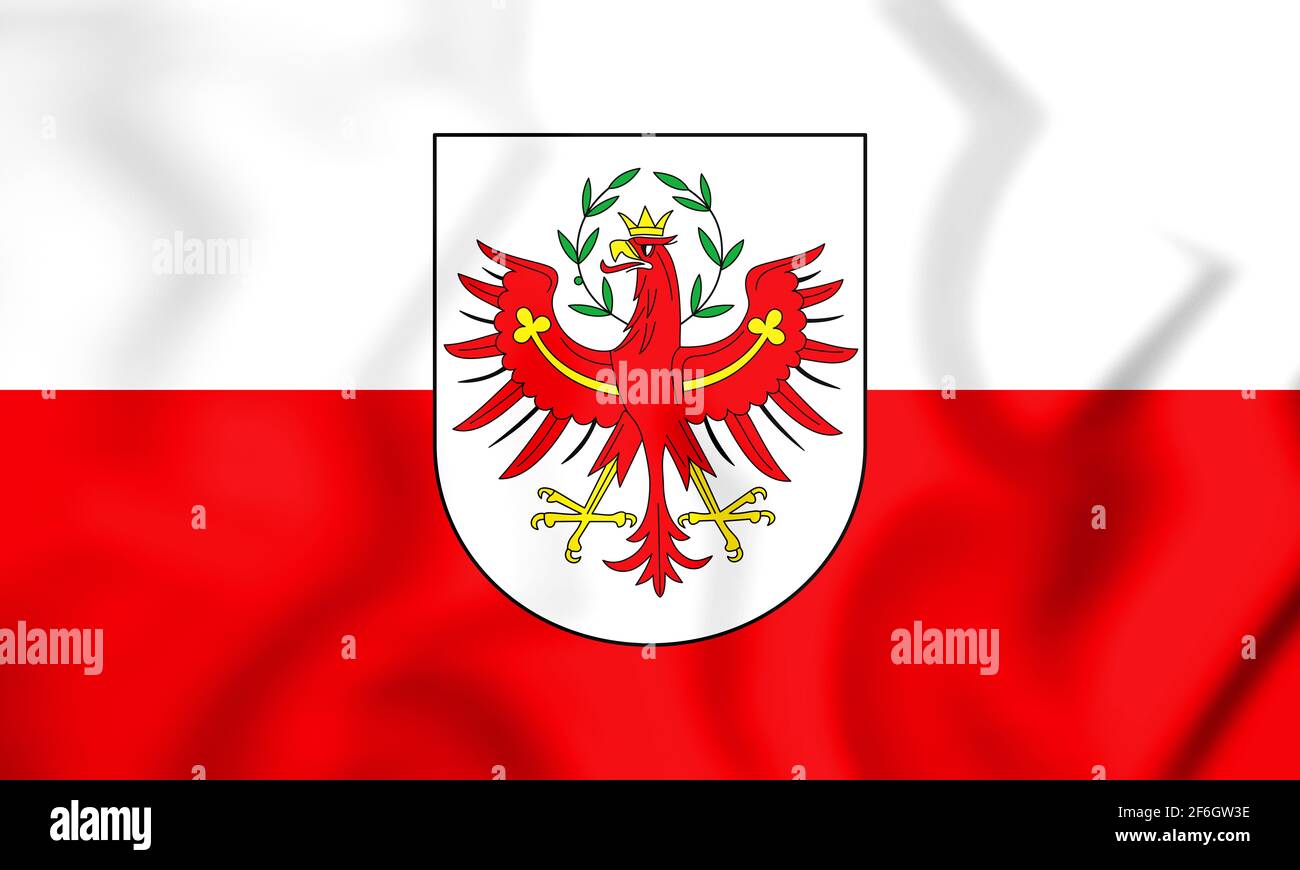 3D Bandiera del Tirolo, Austria. 3D'illustrazione. Foto Stock