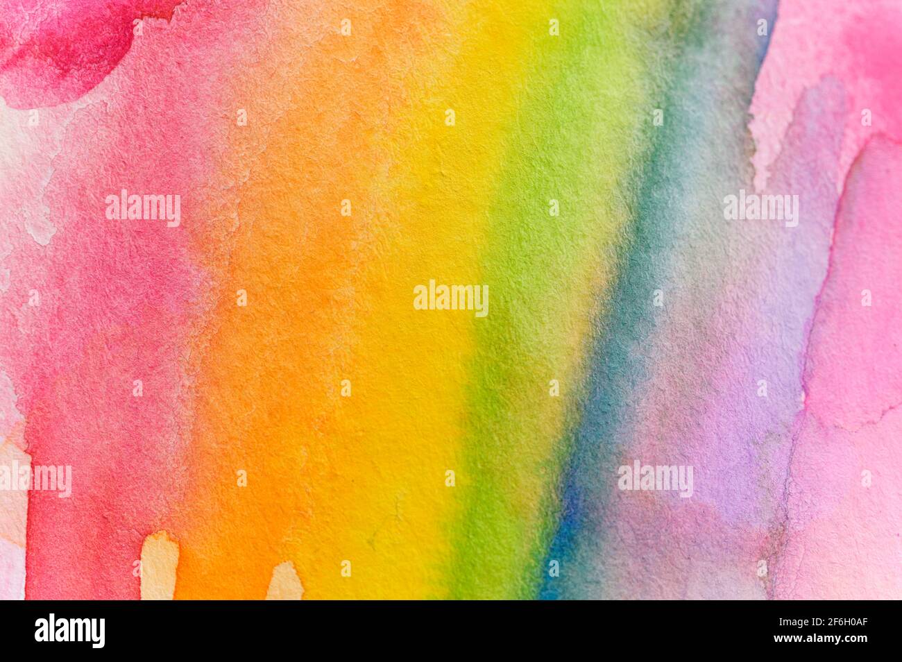 Primo piano dell'arcobaleno acquerello Foto Stock
