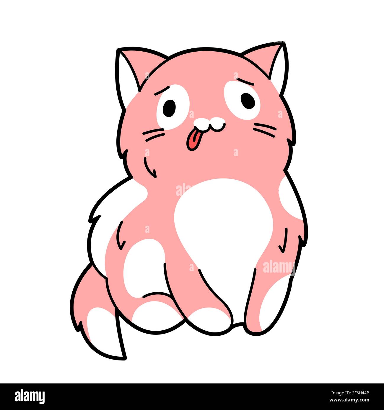 Illustrazione del gatto carino kawaii. Personaggio cartoon. Illustrazione Vettoriale