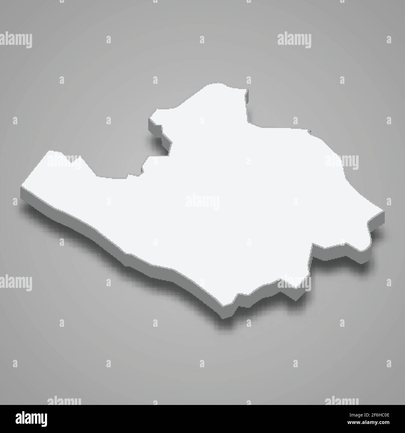 Mappa isometrica 3d della provincia di Vinh Long in Vietnam, illustrazione vettoriale Illustrazione Vettoriale
