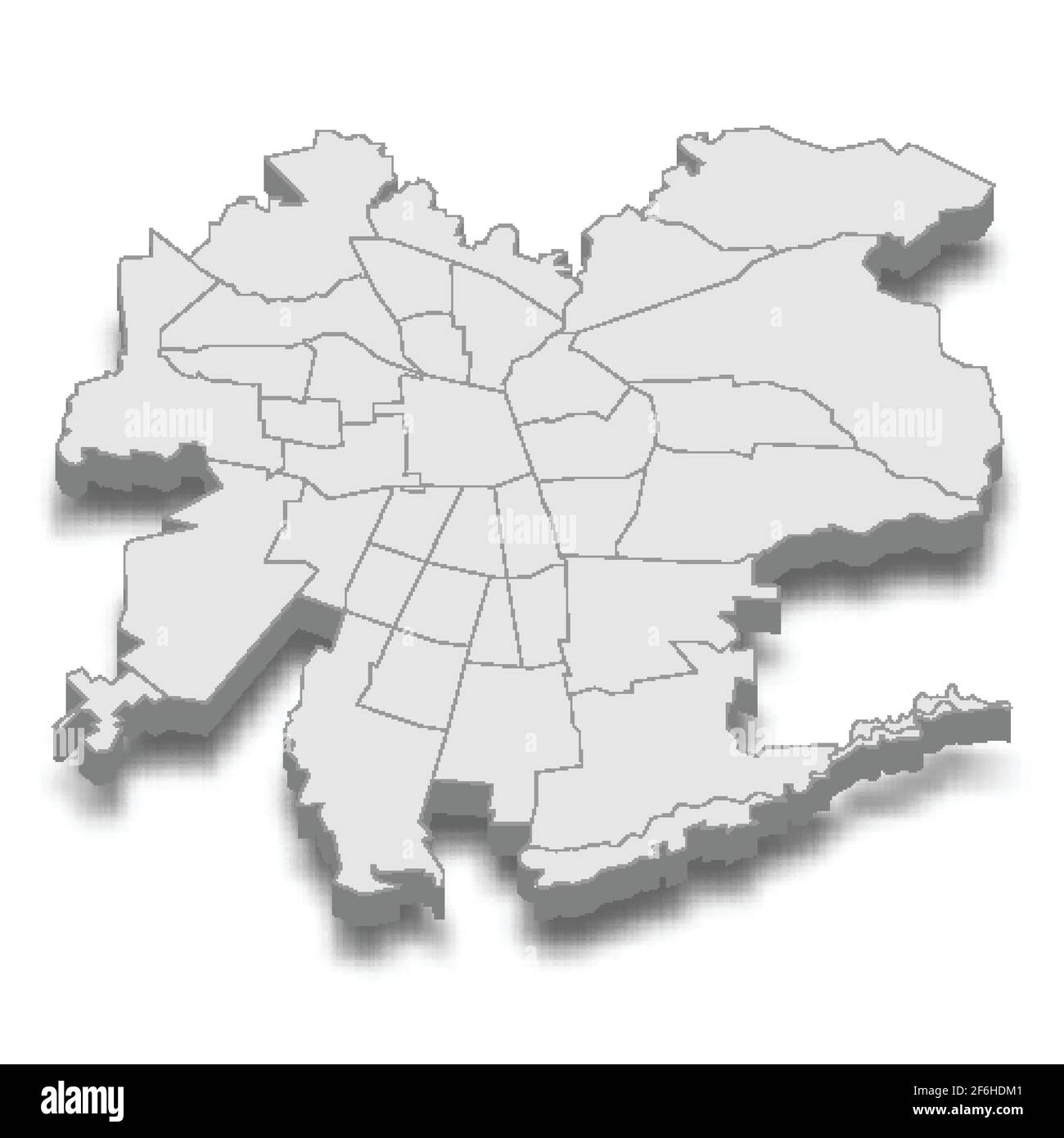 La mappa isometrica 3d della città di Santiago è una capitale del Cile, illustrazione vettoriale Illustrazione Vettoriale