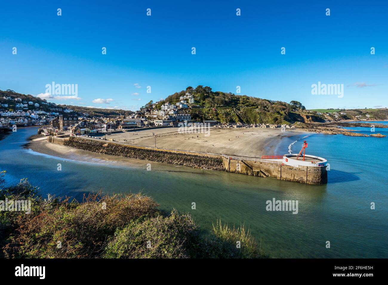 Looe; Banjo Pier; Cornovaglia; Regno Unito Foto Stock