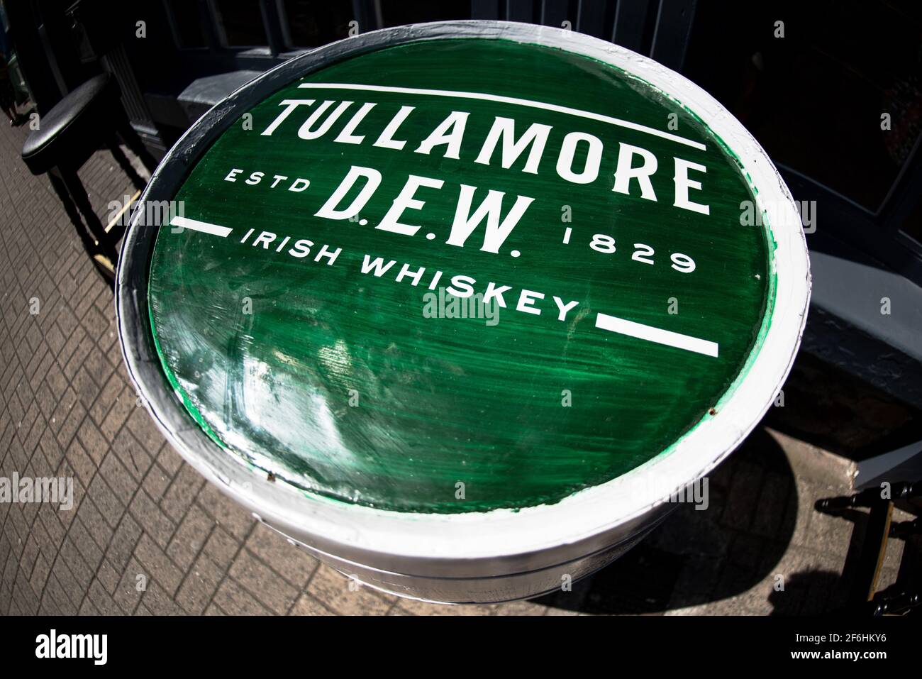 Tullamore Dew. Cartello Irish Whiskey. Foto Stock