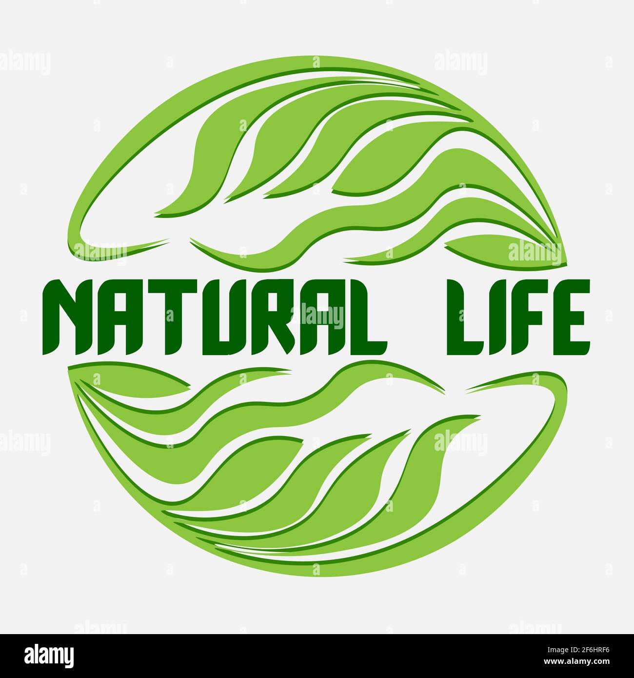 logo di vita naturale fatto di foglie nella forma di un cerchio 2 Illustrazione Vettoriale
