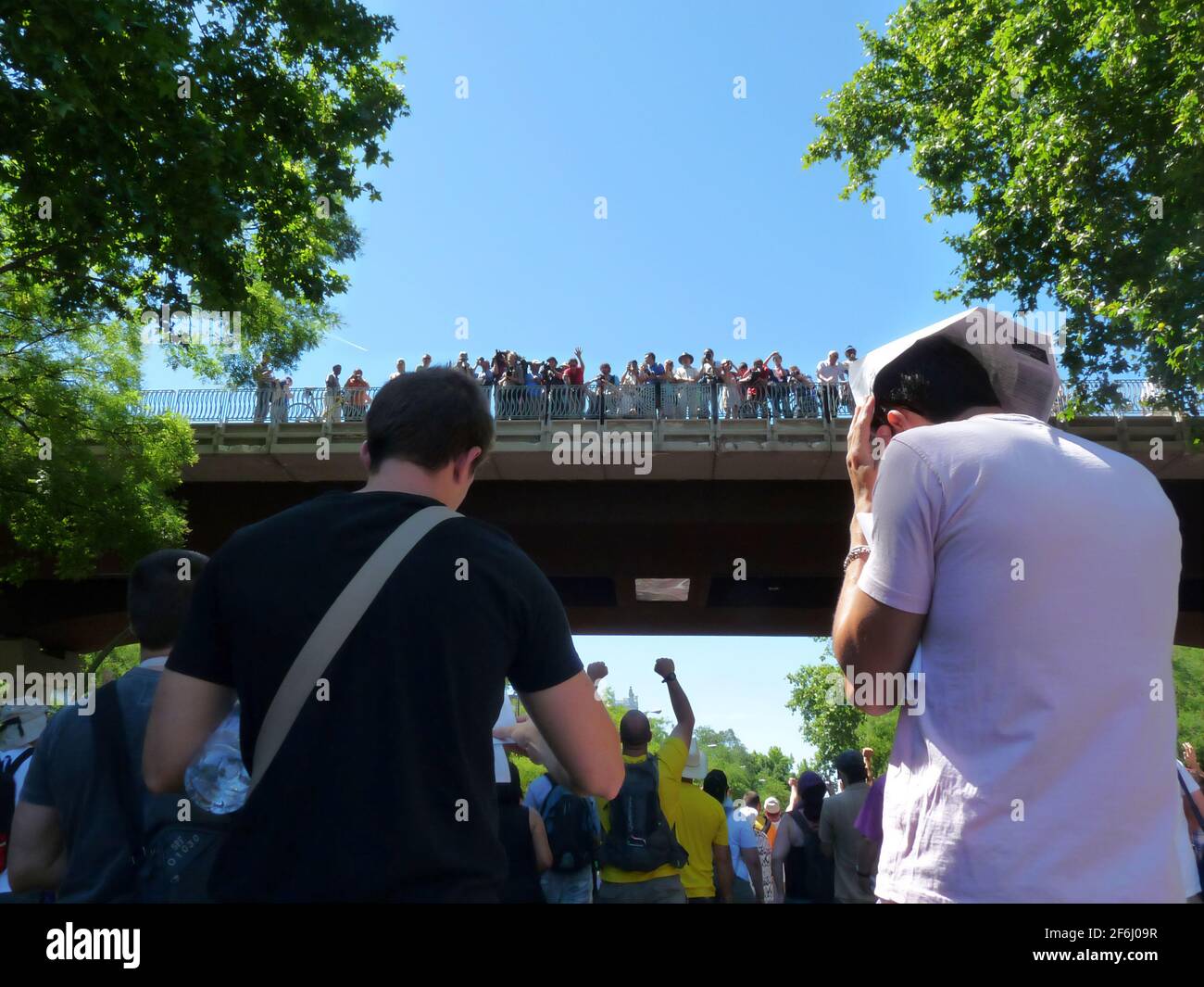 Madrid, Spagna; giugno 19 2011. Massiccia manifestazione a Madrid durante le proteste del 19-J, guidate dal movimento del 15-M. Fotografia scattata il 19 2011 giugno Foto Stock