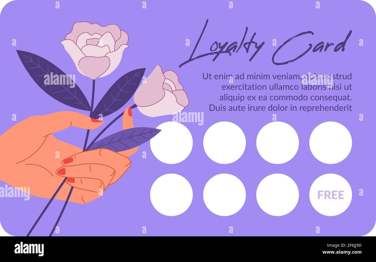Carta fedeltà per cliente di negozio, design elegante Illustrazione Vettoriale