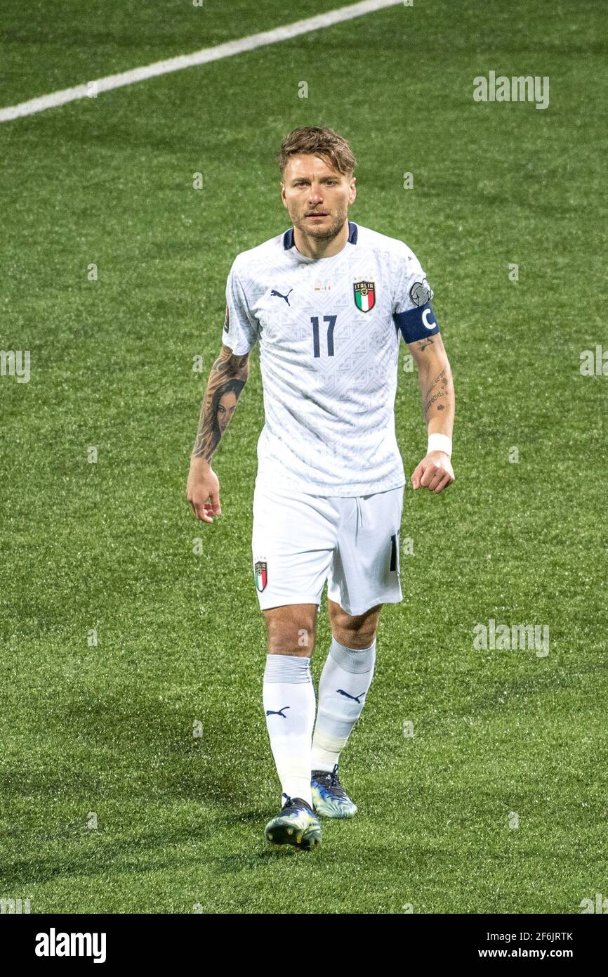 Ciro immobile, giocatore e capitano della squadra di calcio Italia e Lazio  durante la partita di qualificazione della Coppa del mondo Qatar 2022 Foto  stock - Alamy