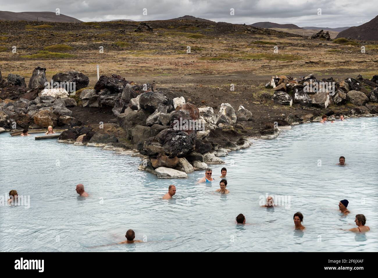 Myvatn natura bagni. L'Islanda Foto Stock