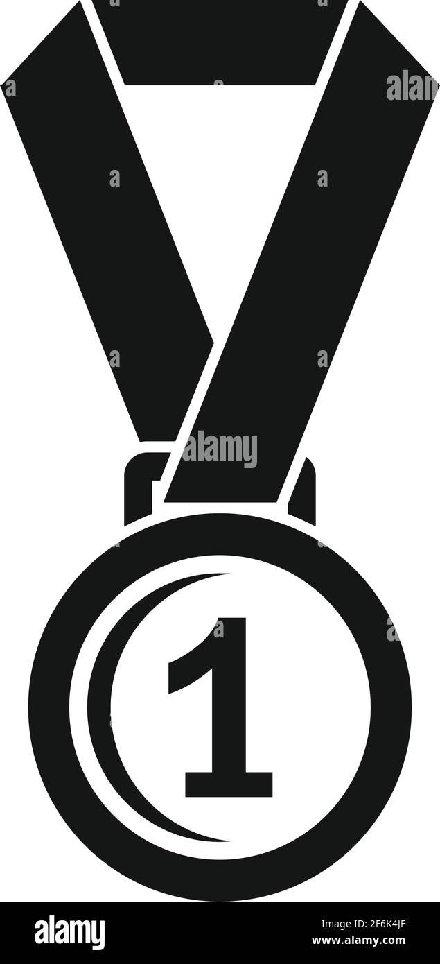 Icona medaglia wrestling braccio, stile semplice Illustrazione Vettoriale