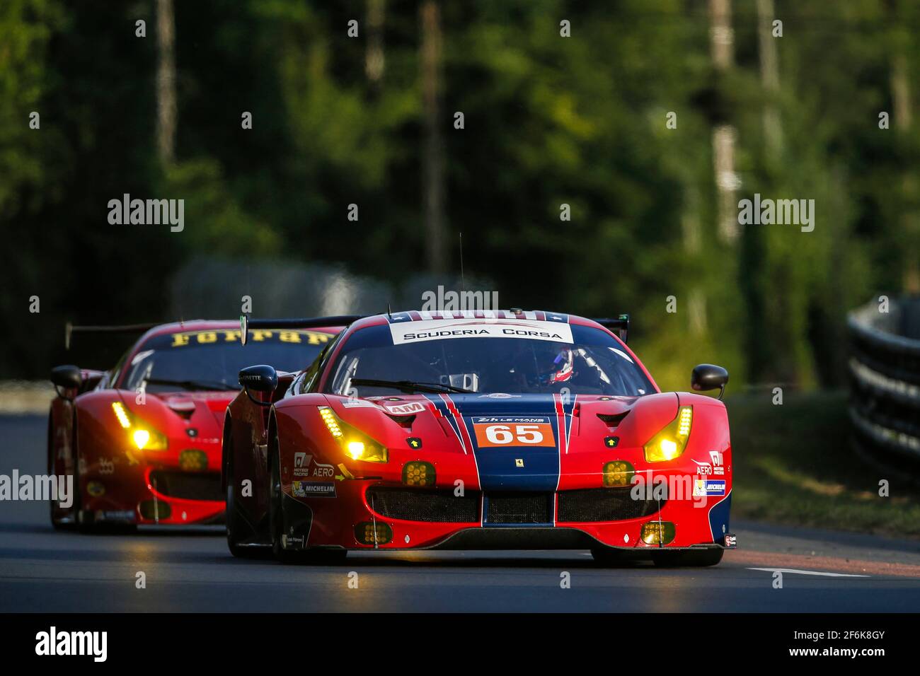 65 NIELSEN Christina (dnk), BALZAN Alessandro (ita), BRET Curtis (usa), Ferrari 488 GTE team Scuderia corsa, azione durante la 2017 le Mans pesage 24 ore, qualifica e sfilata il 11 giugno al 16 circuito di le Mans, Francia - Foto Jean Michel le Meur / DPPI Foto Stock