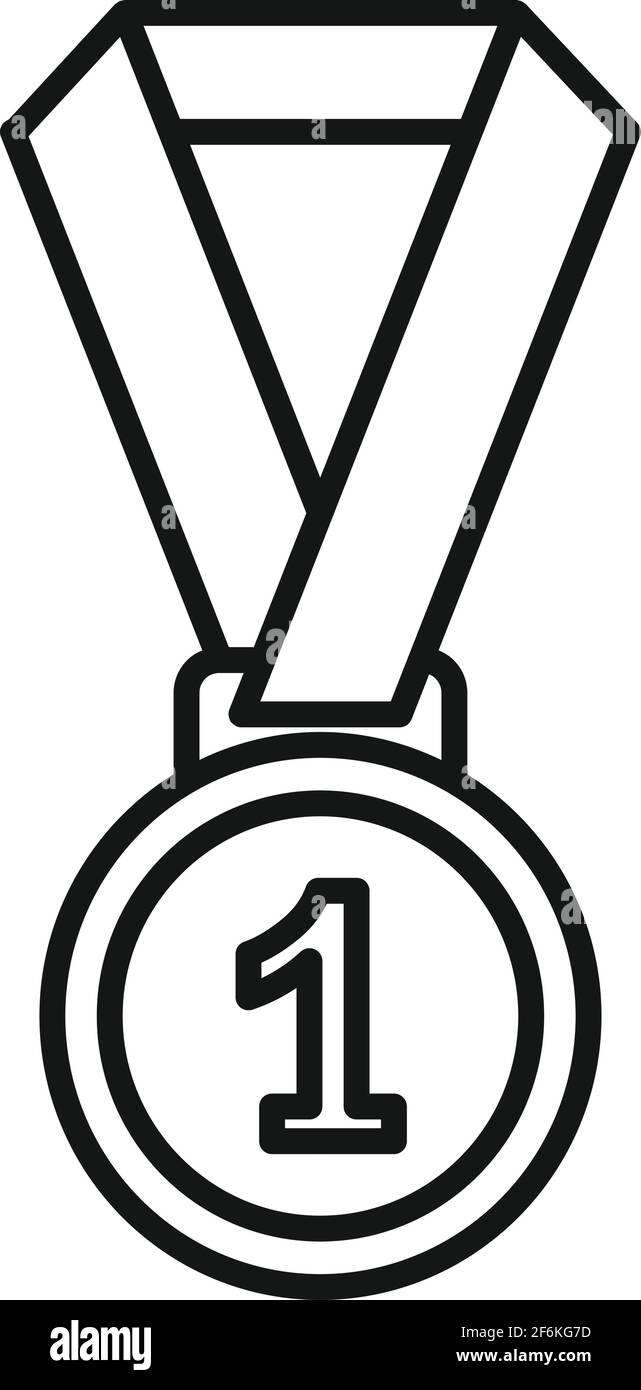 Icona della medaglia di wrestling del braccio, stile del contorno Illustrazione Vettoriale