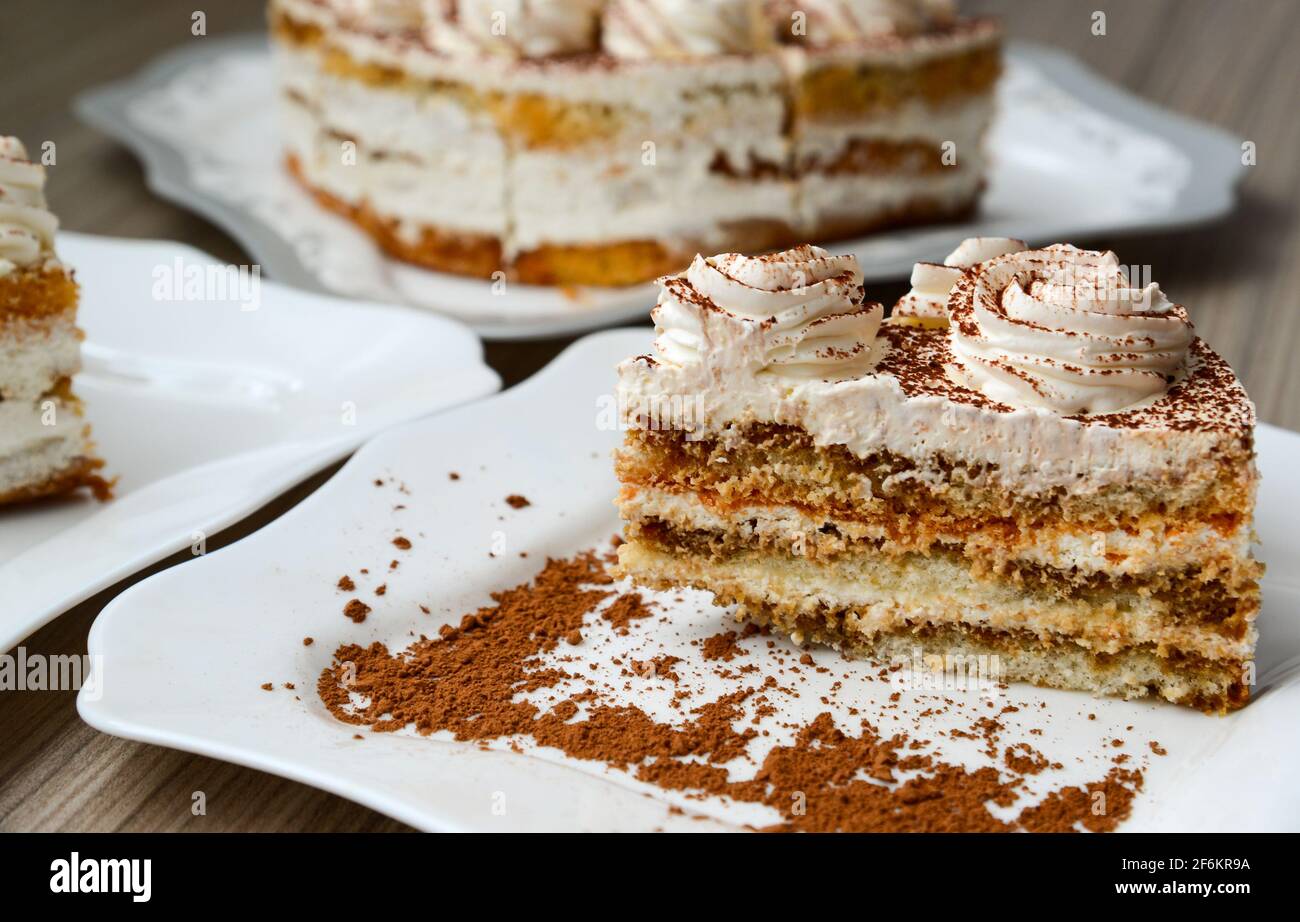 Torta al burro con patatine al cioccolato Foto Stock