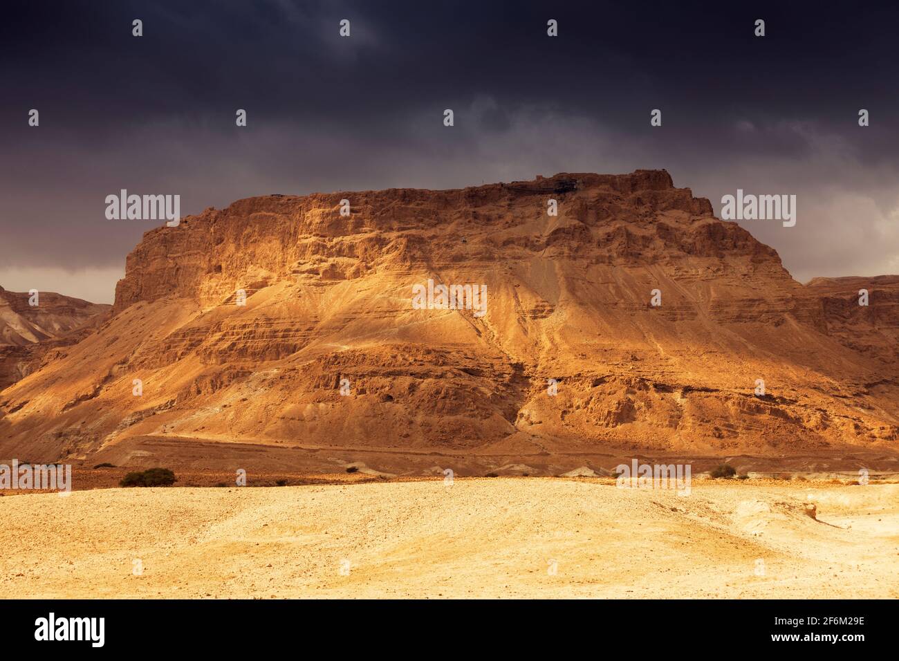 Israele, la fortezza di Masada e il deserto circostante Foto Stock