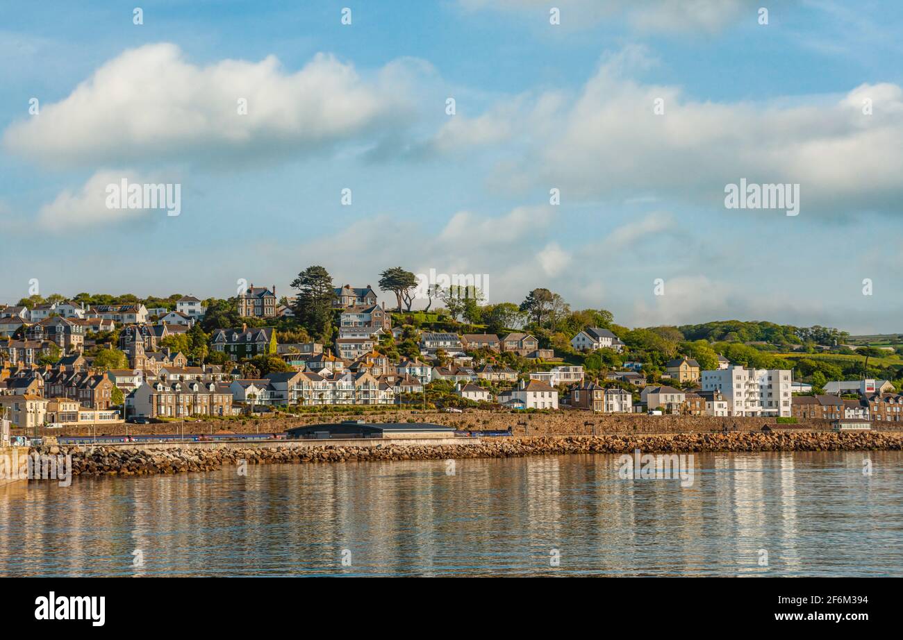 Vista del porto di Penzance in Cornovaglia, Inghilterra, Regno Unito Foto Stock