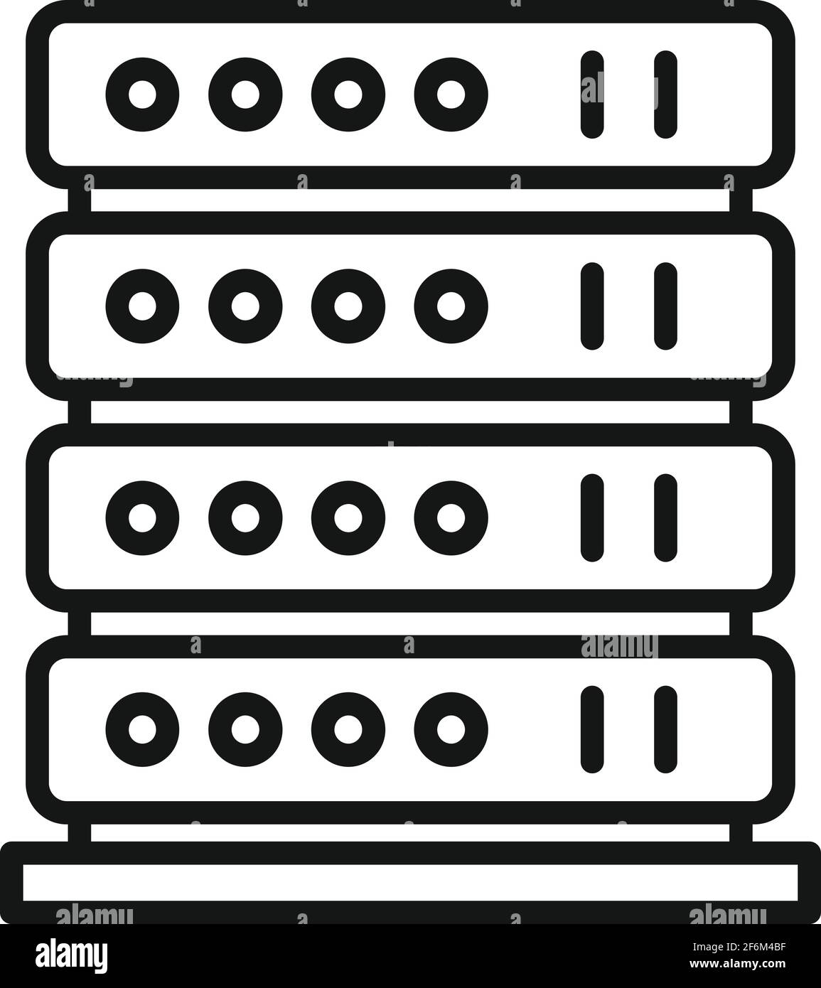 Icona rack server, stile contorno Illustrazione Vettoriale