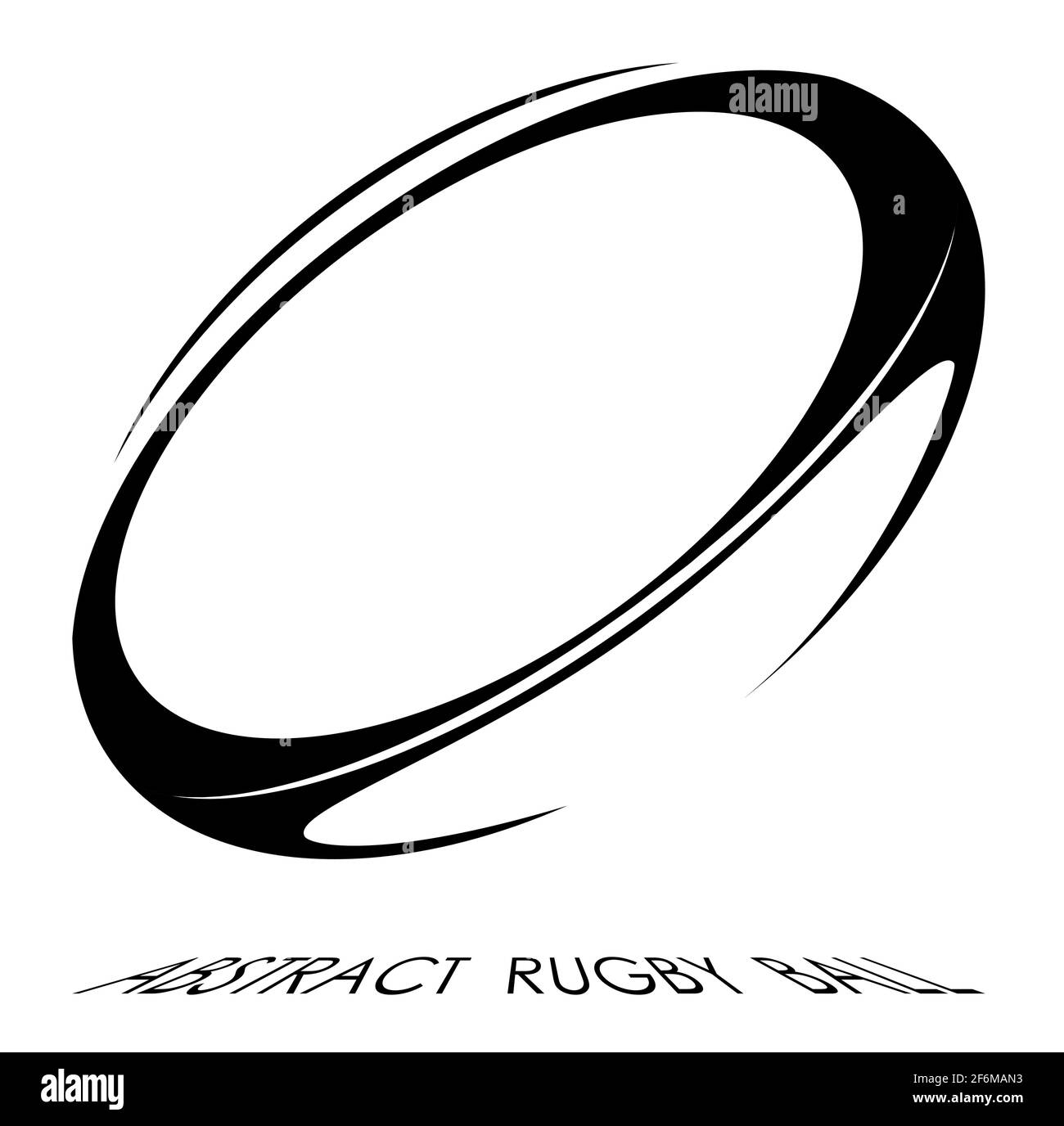 astratto palla sportiva per giocare a rugby icona. Sport di squadra. Stile di vita attivo. Vettore isolato in bianco e nero Illustrazione Vettoriale