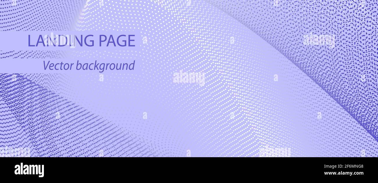 Sfondo viola con motivo punteggiato. Pagina di destinazione, modello di banner. Linee punteggiate, punti blu scuro. Concetto di tecnologia vettoriale. Disegno astratto. EPS10 Illustrazione Vettoriale
