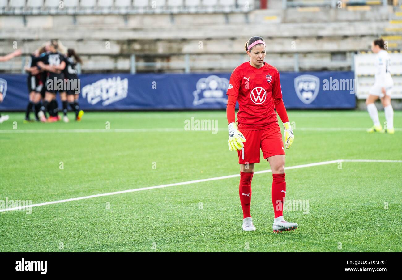 Malmö, Svezia. 1 Aprile 2021. Stephanie Labbe (1) del FC Rosengard visto nella seconda tappa delle quarti di finale della UEFA Women's Champions League a Malmö Idrottsplats a Malmö, Svezia. (Photo Credit: Gonzales Photo/Alamy Live News Foto Stock