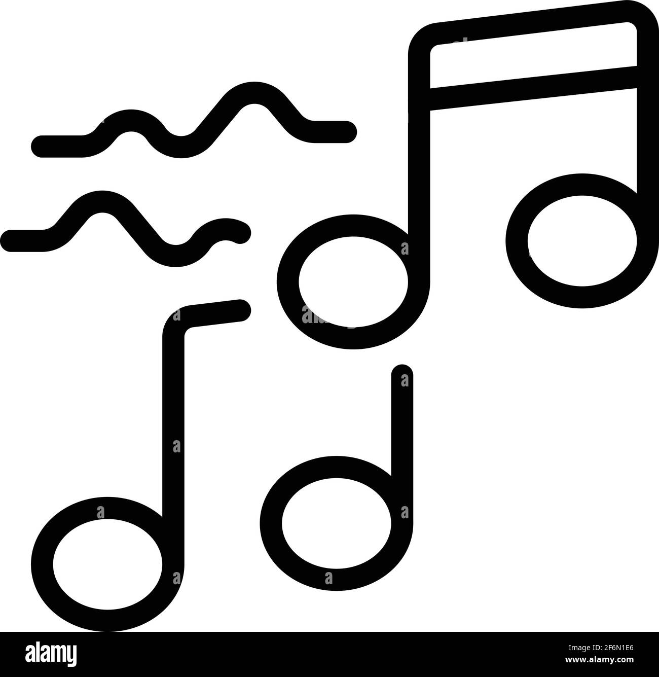 Musica meditazione icona. Contorno Musica meditazione icona vettoriale per web design isolato su sfondo bianco Illustrazione Vettoriale