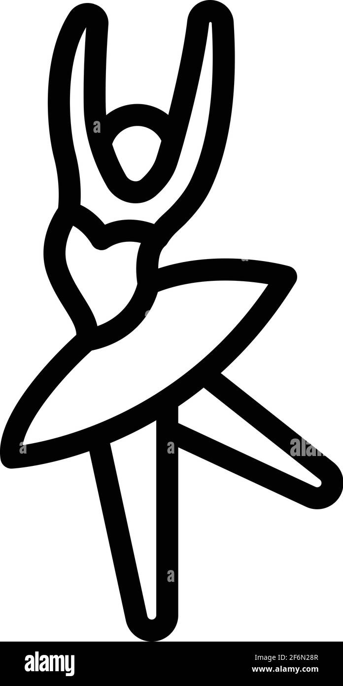 Icona ballerina. Contorno ballerina vettore icona per web design isolato su sfondo bianco Illustrazione Vettoriale