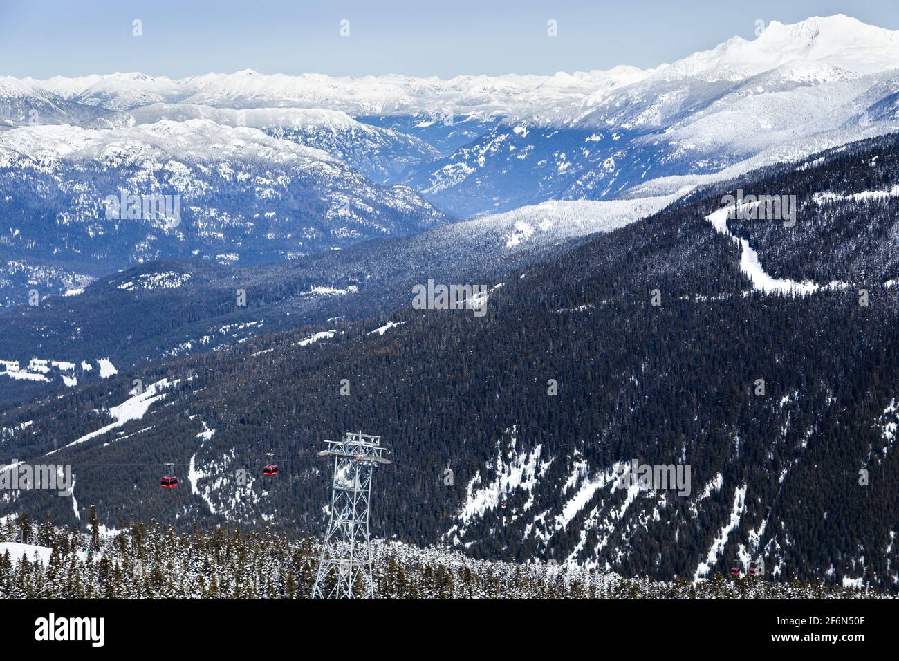 Gondola Peak to Peak a Whistler, BC. Foto Stock