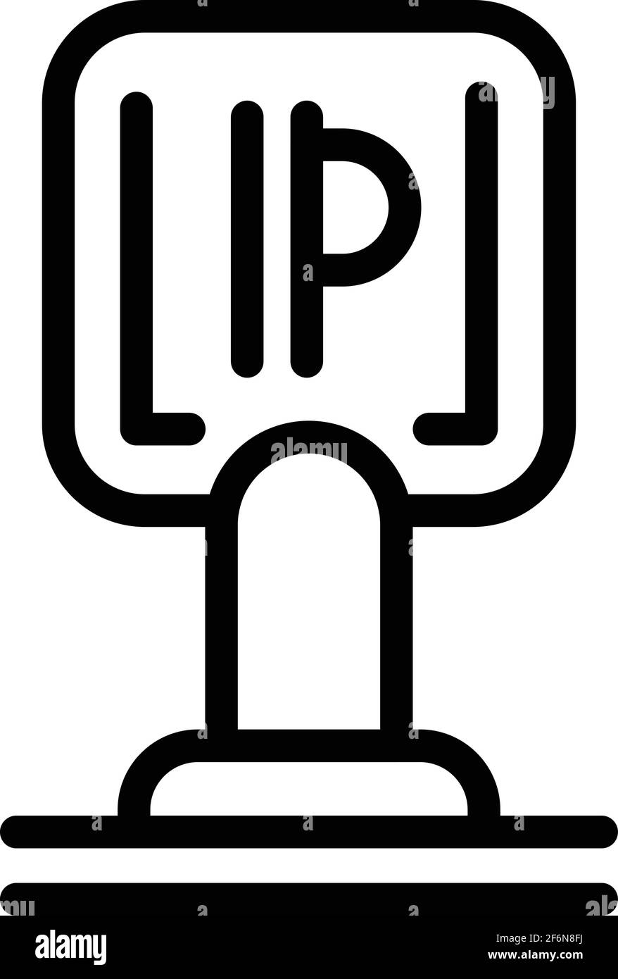 Icona del parcheggio in città. Icona vettoriale per il disegno web isolata su sfondo bianco Illustrazione Vettoriale