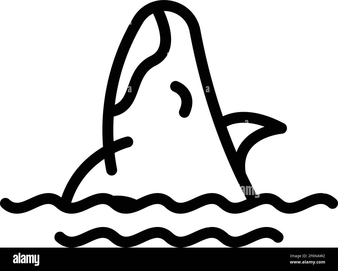 Icona di balena di mare. Contorno mare balena vettore icona per web design isolato su sfondo bianco Illustrazione Vettoriale