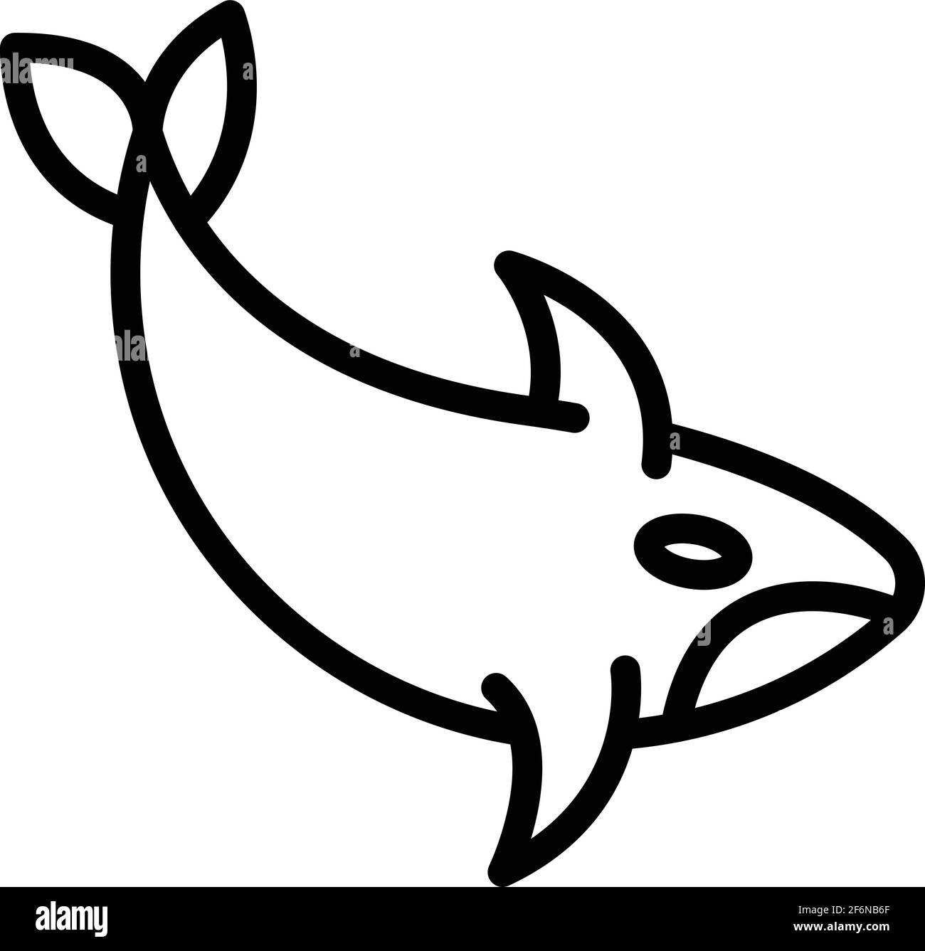 Icona di Dolphin orca. Contorno Dolphin orca vettore icona per web design isolato su sfondo bianco Illustrazione Vettoriale
