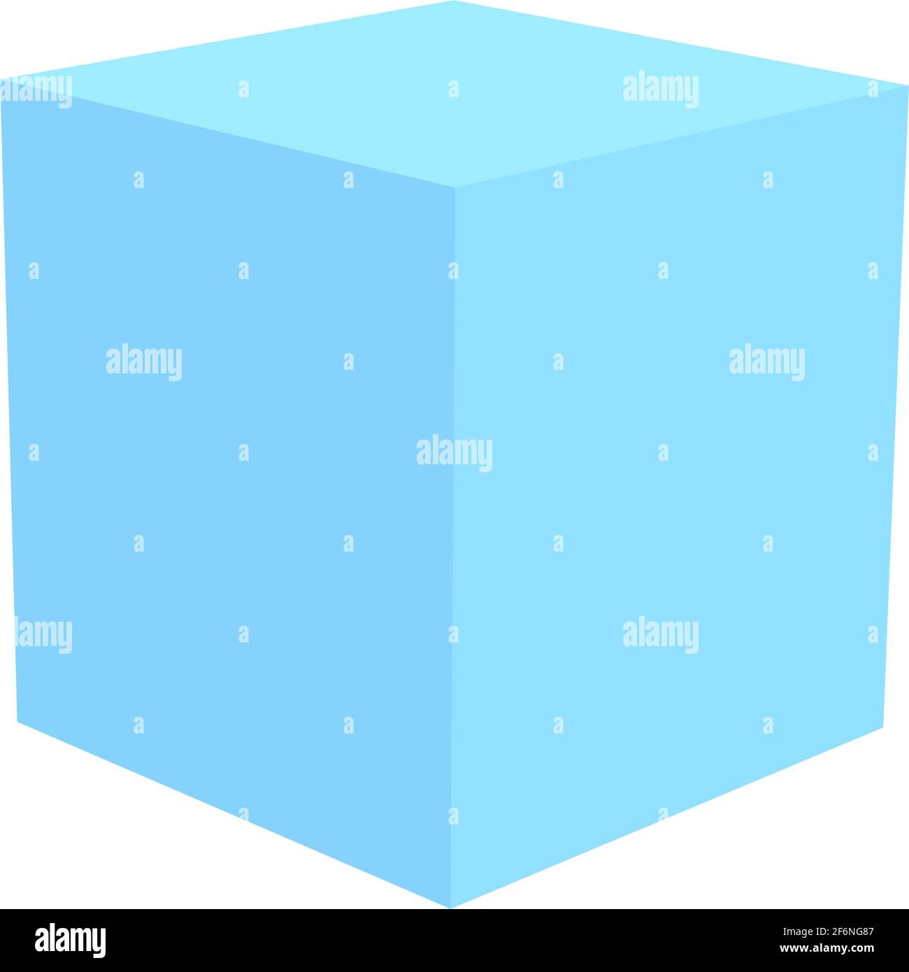 Icona di concetto di scatola, pacchetto, carico, consegna. Cubo 3D isolato su bianco. Illustrazione del concetto di magazzino, prodotto, cassa Illustrazione Vettoriale