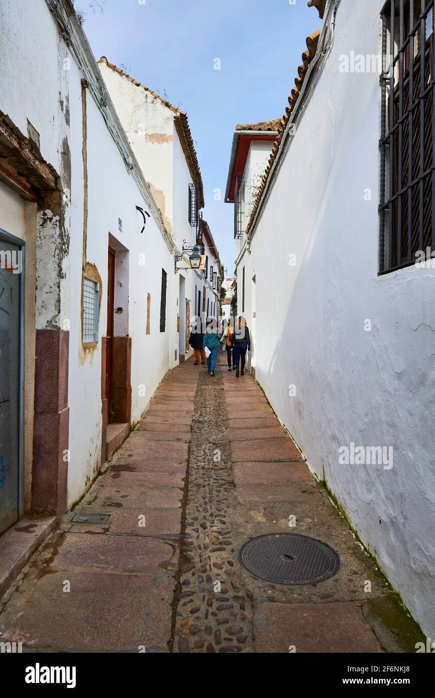Cordova, Andalusia, Spagna, dicembre 28 2016, Via Judios, Cordova, Spagna Foto Stock