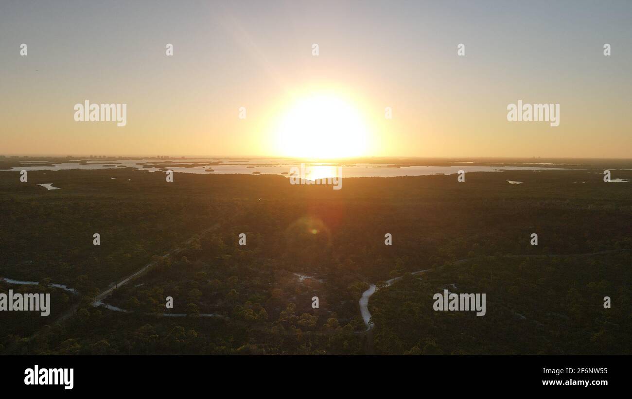 Tramonto su Estero Bay FL 3 Foto Stock