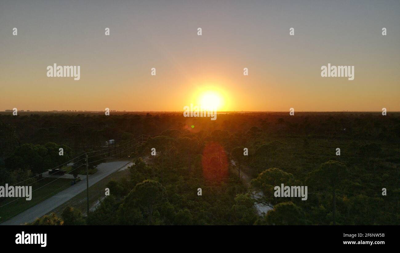 Tramonto su Estero Bay FL 1 Foto Stock