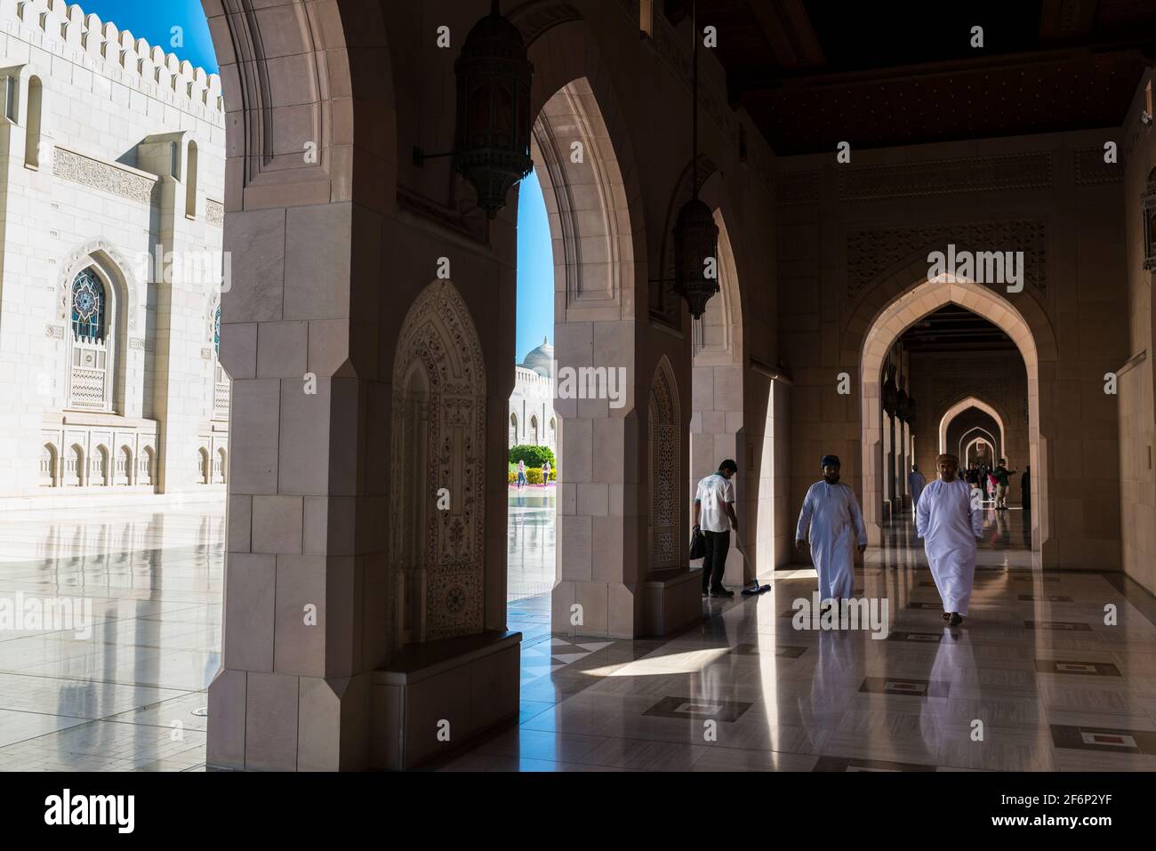 Sultan Qaboos Grande Moschea, Muscat Oman Foto Stock