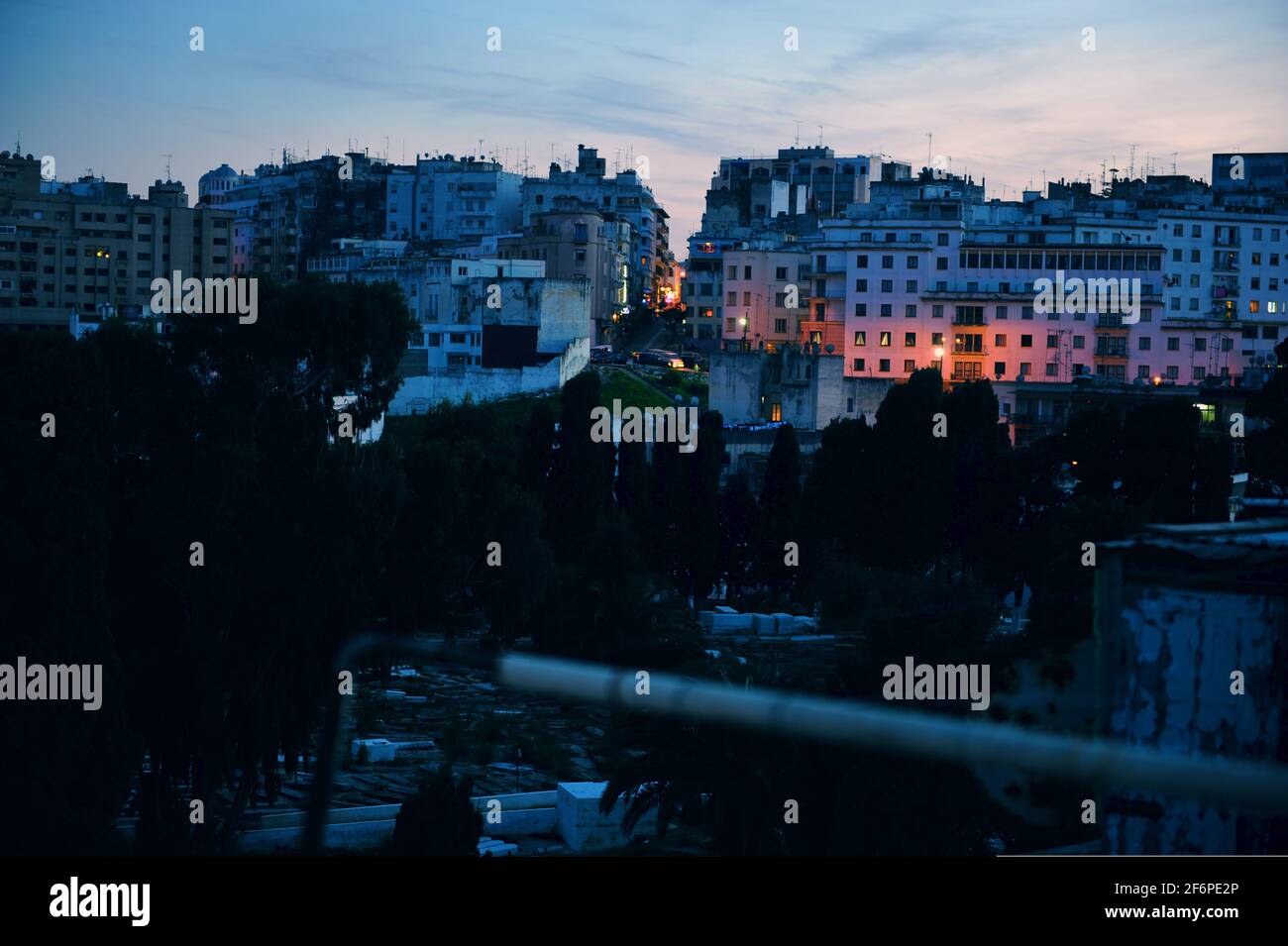 Il porto all'alba, Tangeri, Marocco, Africa Settentrionale, Africa Foto Stock