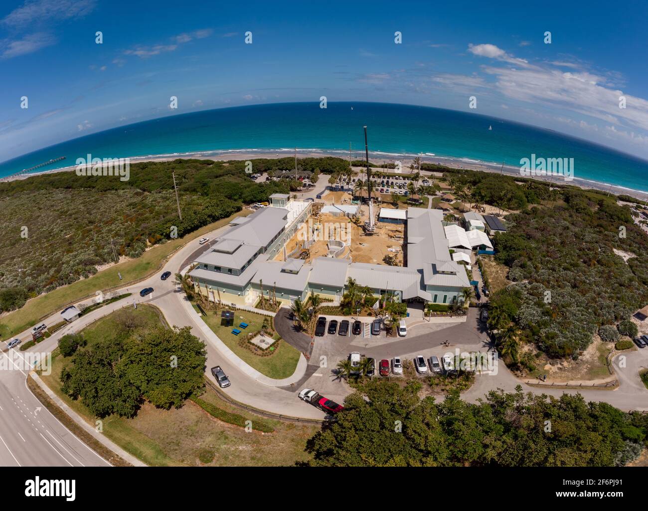 Jupiter, FL, USA - 28 marzo 2021: Foto aerea del centro di marinelife di testa di loggerhead Juno Beach Jupiter FL Foto Stock