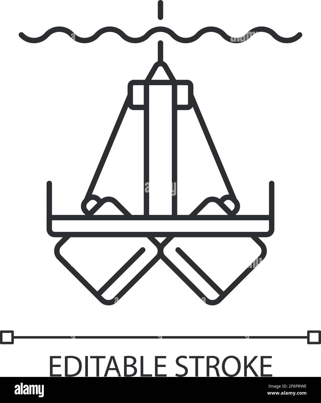 Icona lineare campionamento sedimenti Illustrazione Vettoriale