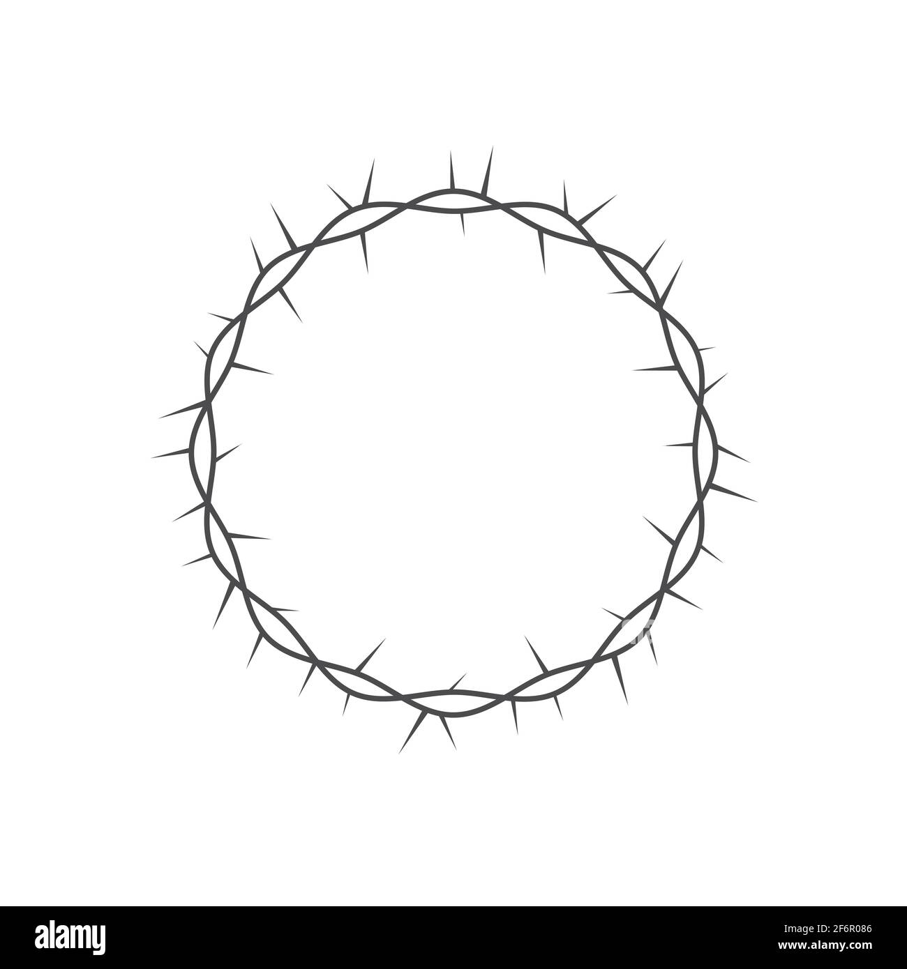 Icona corona di spine. Corona di spine cornice rotonda. La corona di spine  di Gesù Cristo. Simbolo cristiano. Illustrazione isolata su bianco Foto  stock - Alamy