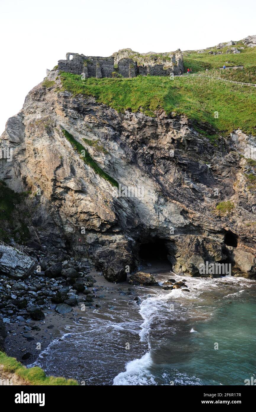 Castello di Tintagel, Cornovaglia. Foto Stock