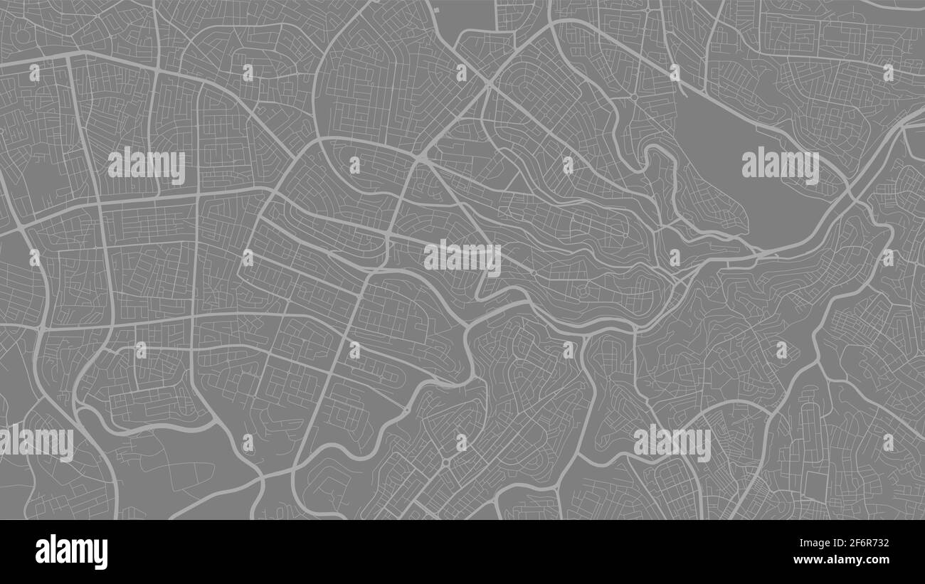 Mappa di sfondo vettoriale grigia, strade della città di Amman e illustrazione cartografica dell'acqua. Formato widescreen, formato digitale piatto. Illustrazione Vettoriale
