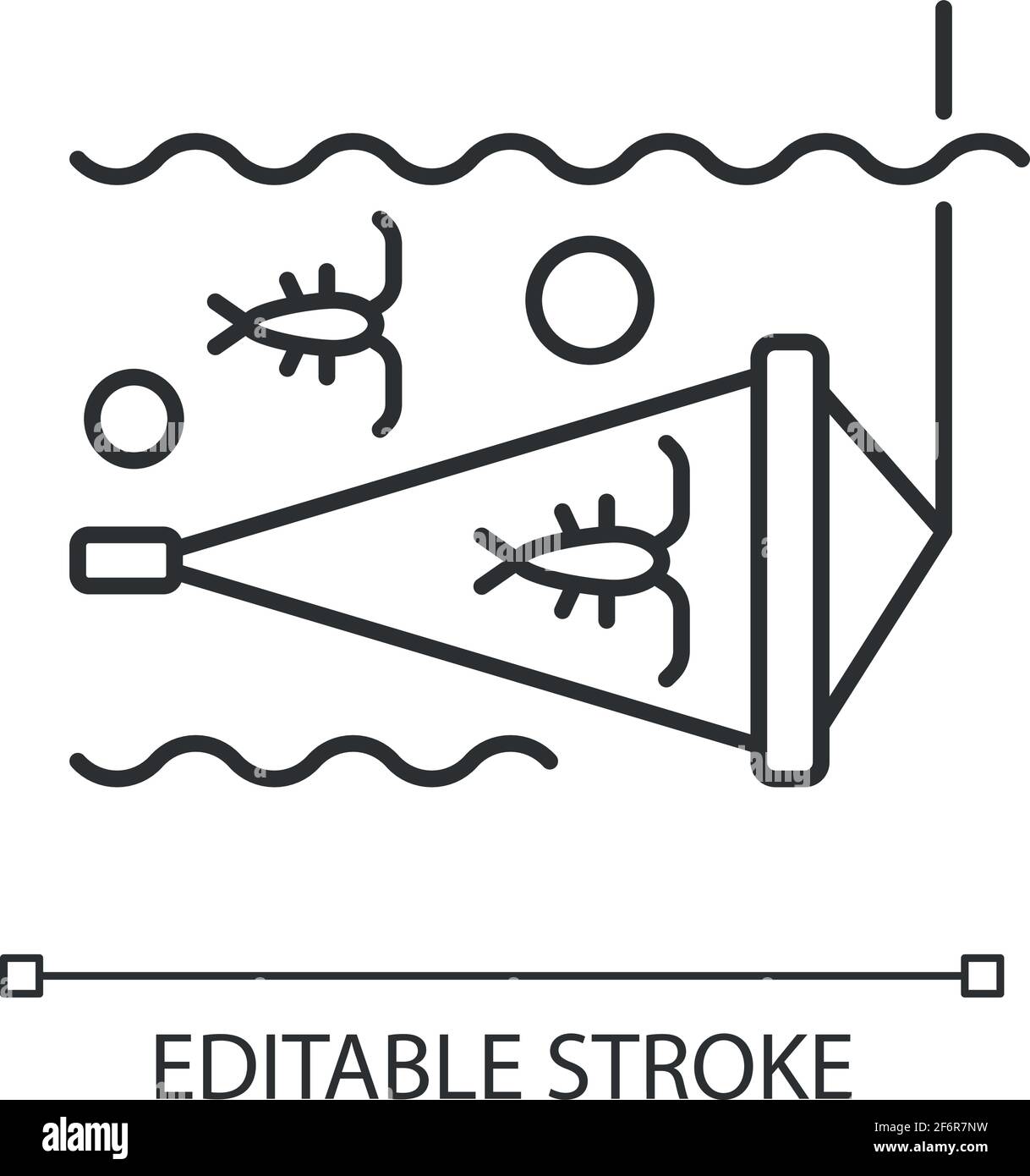 Icona lineare della rete zooplanctonata Illustrazione Vettoriale