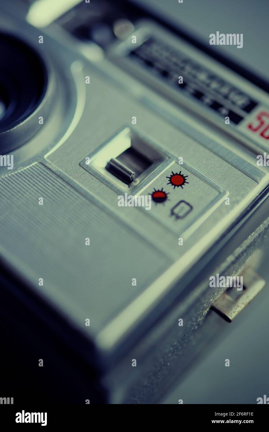 Dettaglio di una vecchia fotocamera Kodak Instamatic Foto Stock