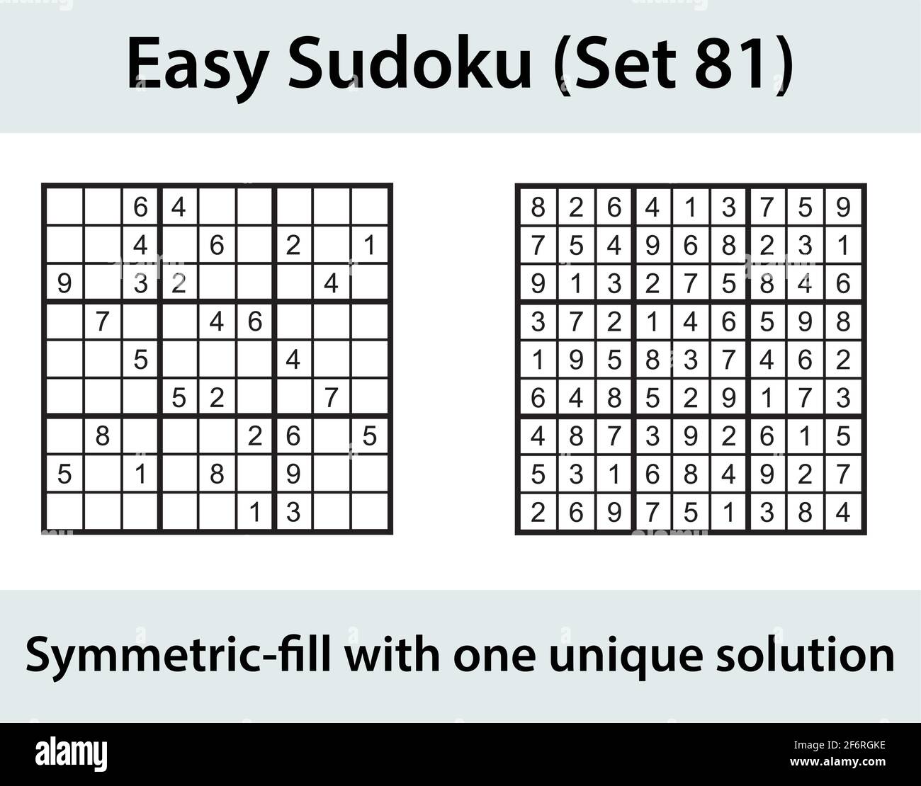 Vettore Sudoku puzzle con soluzione - facile livello di difficoltà Illustrazione Vettoriale