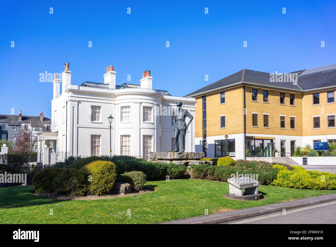 Statua di Mountbatten in Grosvenor Square, Bedford Place, Southampton, Inghilterra, Regno Unito Foto Stock