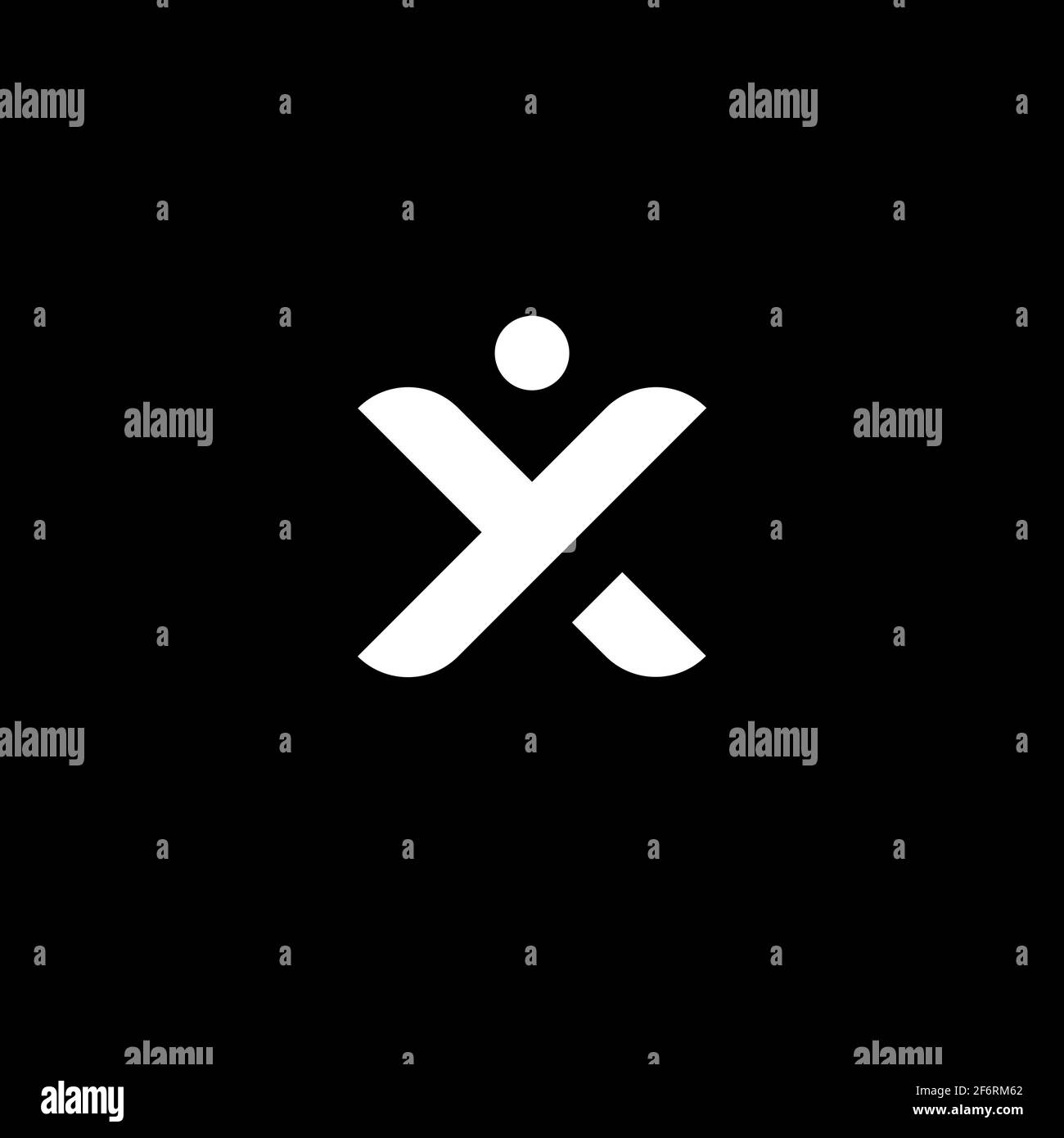 Monogramma con logo XA in bianco e nero Illustrazione Vettoriale