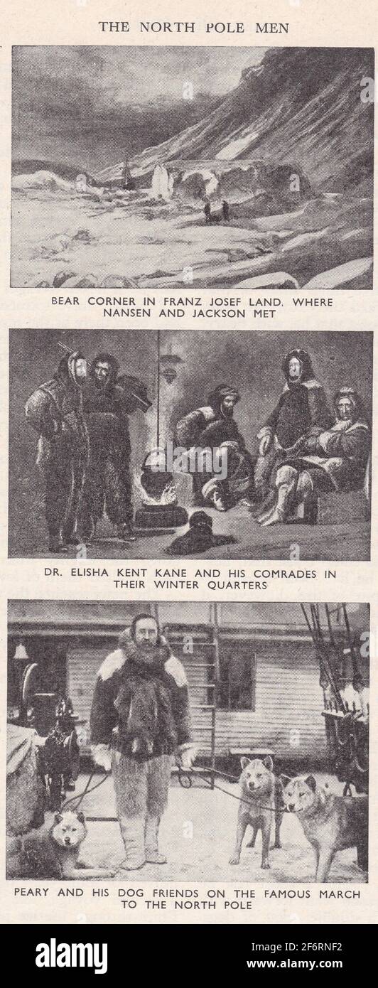 Foto d'epoca / illustrazioni del Polo Nord uomini. Foto Stock