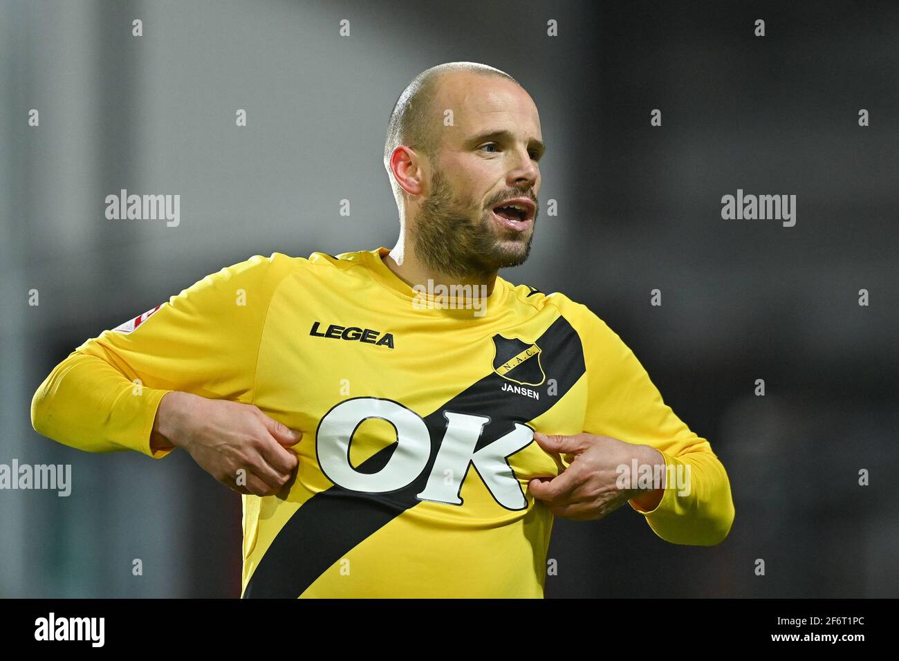 AMSTERDAM, PAESI BASSI - 2 APRILE: ANCO Jansen della NAC Breda durante la partita olandese di Keukenkampioendivision tra Ajax U23 e NAC Breda a De Toekomst Foto Stock