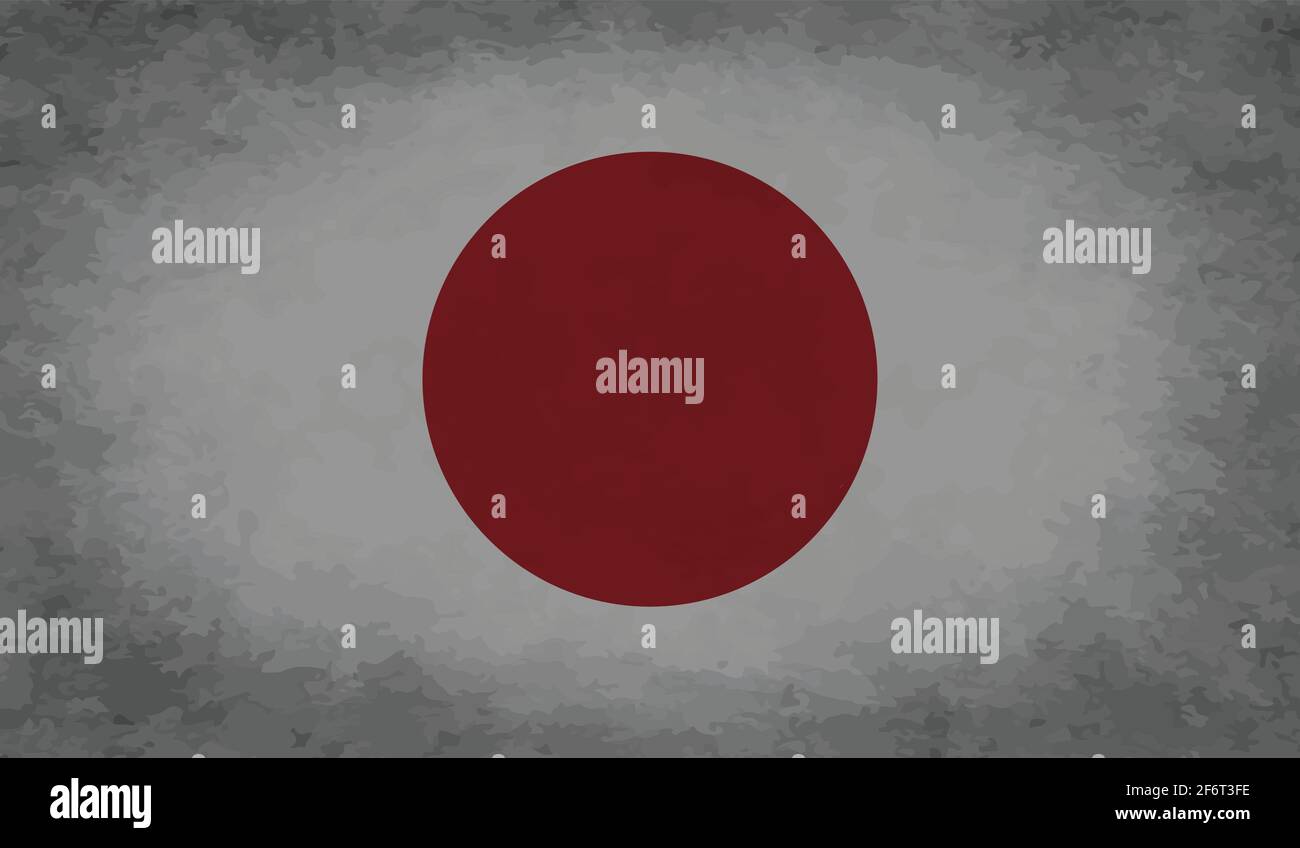 Grunge vettore giappone bandiera colorata per il web e il design di lavoro Illustrazione Vettoriale