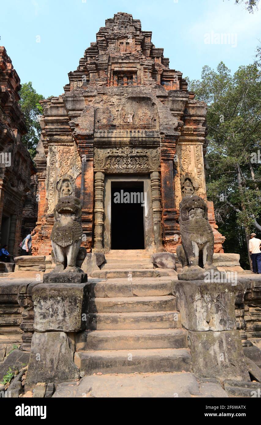 Preah Ko, IX secolo. Hariharalaya (Roluos), Siem Reap, Cambogia. Foto Stock